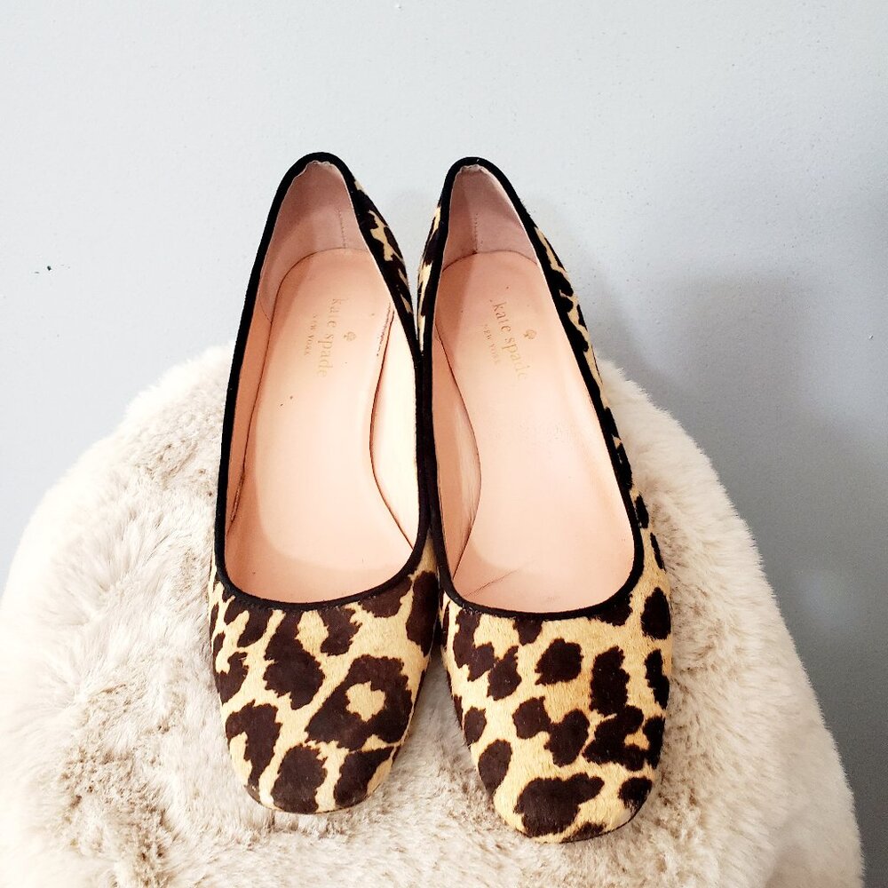 Kate Spade New York Serene Leopard Print Calf Hair Low Pump Size 7.5 Luxury